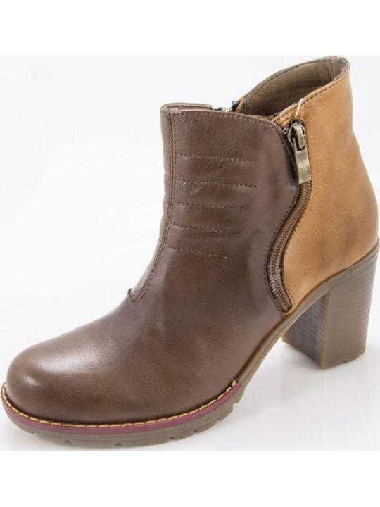 Leder Damen Stiefeletten Schwarz