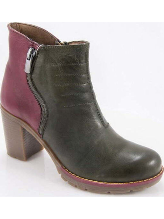 Leder Damen Stiefeletten Schwarz