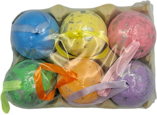 Easter Eggs Colored Case 14x10x7 cm Set of 6 Pieces