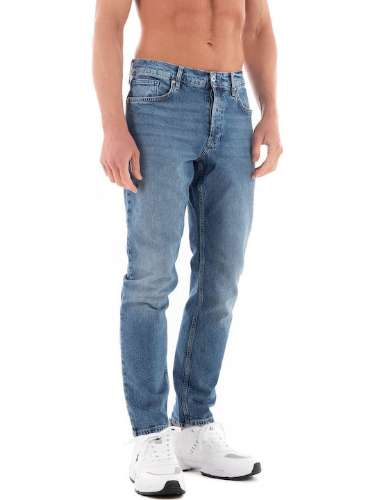 Ανδρικό Παντελόνι Τζιν με Slim Tapered Εφαρμογή Blue Denim