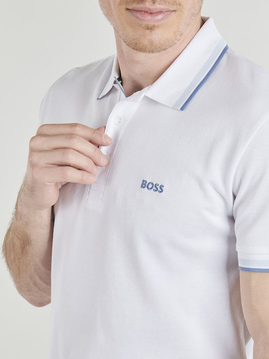 Paddy Polo Herrenbluse Kurzarm Weiße
