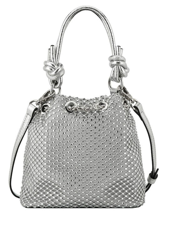 Fabric Women's Handbag Silver