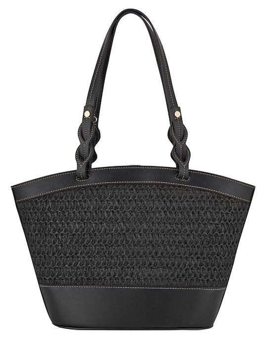 Fabric Women's Tote Handbag Black