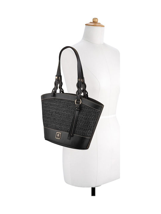 Fabric Women's Tote Handbag Black
