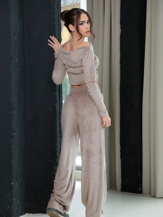 Luxury Beige Tracksuit Set