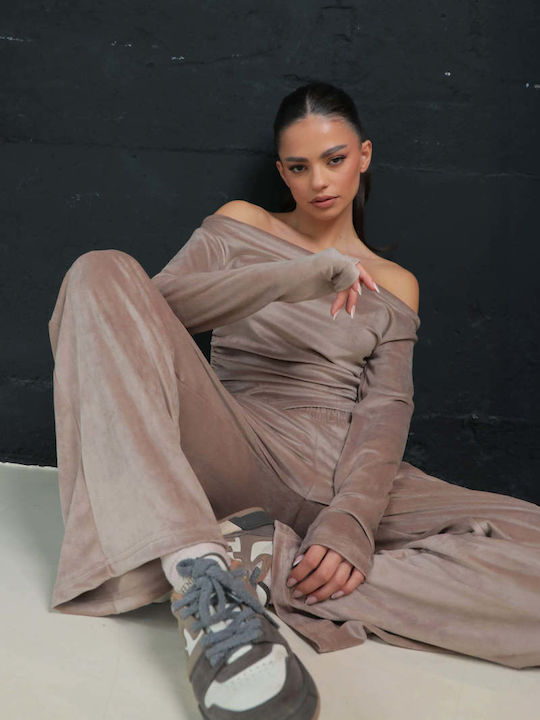 Luxury Beige Tracksuit Set