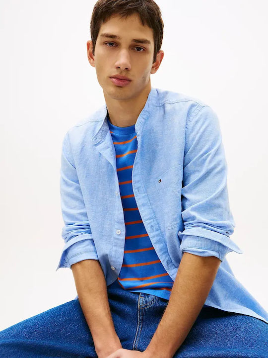 Tommy Hilfiger Λινό Πουκάμισο Blue Twilight