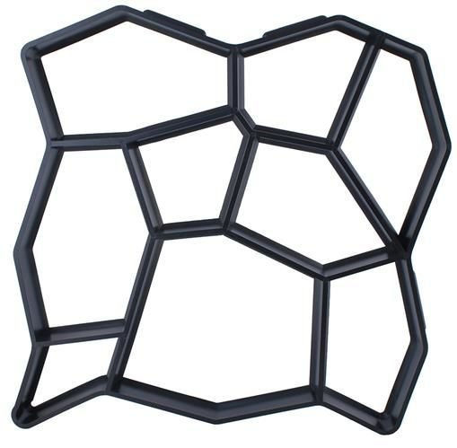 Matriță Pentru Pardoseli Din Beton Zola Model Neregulat Reutilizabil Din Plastic 45 X 45 X 4.5 Cm Negru