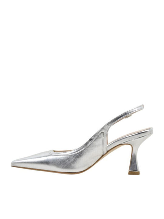 Leather Heels Silver