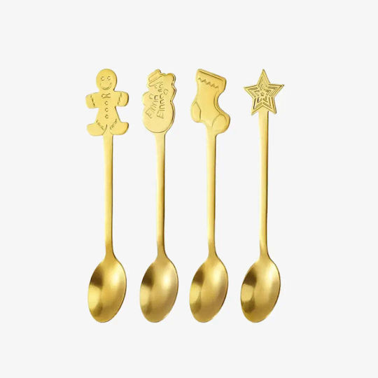 Christmas Spoons Set Metal Finish 4 Pieces Pgsi0149