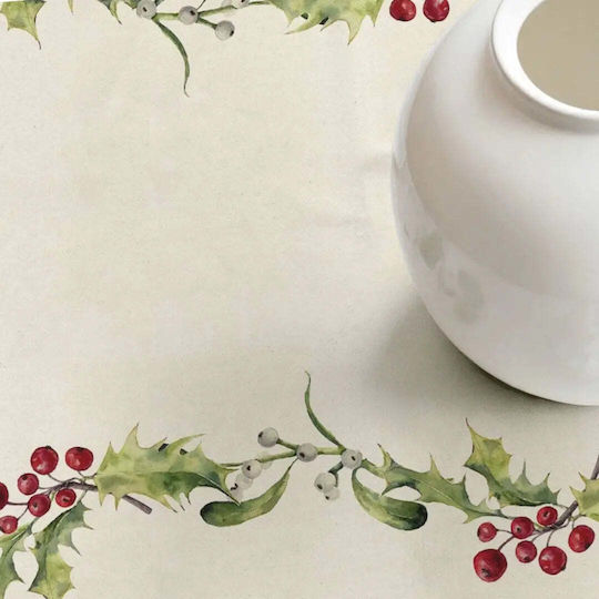 Holly Waterproof Cotton Tablecloth Mistletoe Pgsi0208 300 × 155 Cm