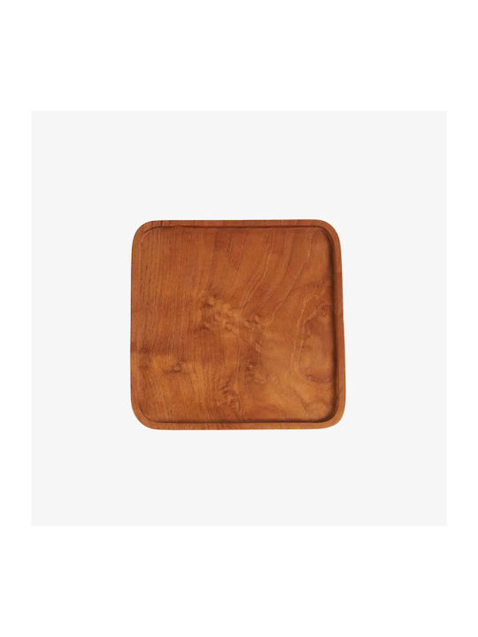 Τετράγωνο Πιάτο Teak Square Φυσικό Ξύλο Pgsi0151 M