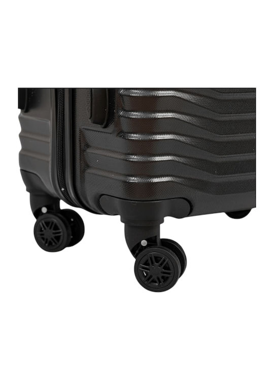 Hard Silver Travel Suitcases with 4 Wheels Set of 3 Pieces