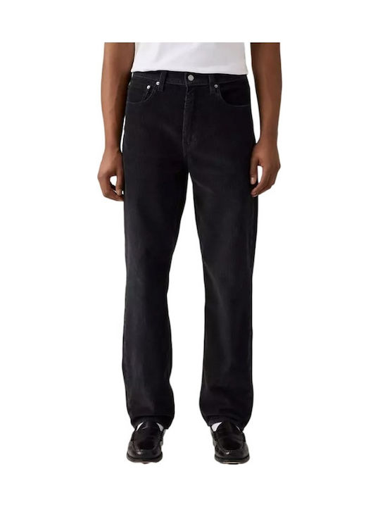 568 Ανδρικό Παντελόνι Τζιν με Loose Straight Εφαρμογή Black