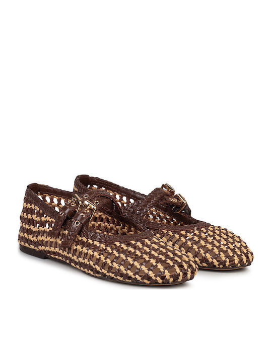 Inuovo Women's Ballerina Shoes In Brown Colour