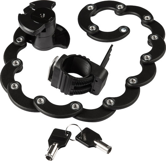 Zola Fahrradschloss Rahmen Rad Befestigung 3 Schlüssel Stahl Faltbar 3 Mm Dicke Schwarz