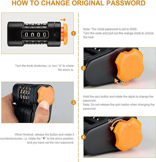 Bicycle Frame-mounted Anti-theft Lock Zola Foldable Combination Lock System Plastic 83 Cm Length Black