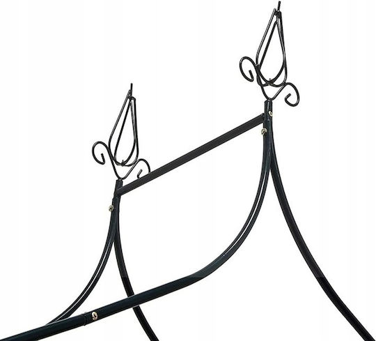 Arc Metalic Dublu Pentru Grădină Oțel Flori Cățărare 150 X 38,5 X 262 Cm Negru