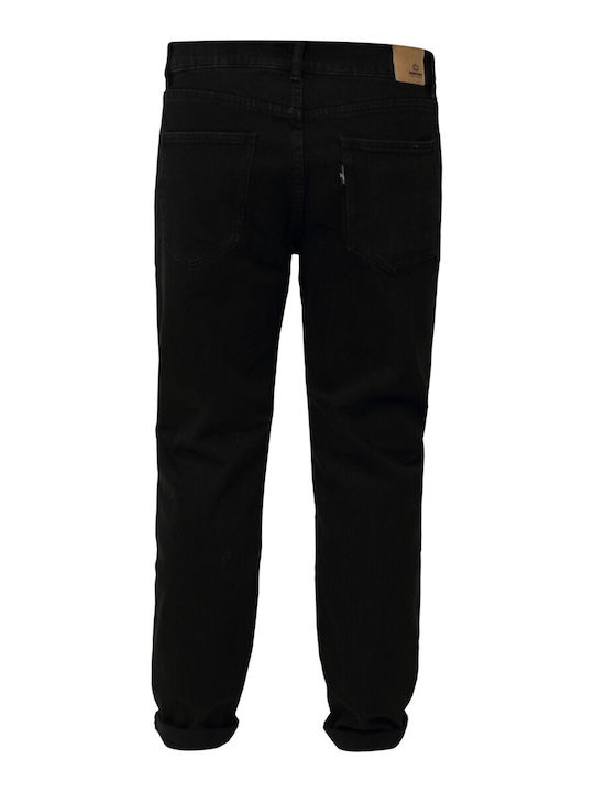 Ανδρικό Παντελόνι Τζιν Ελαστικό Regular Tapered Fit Μαύρο