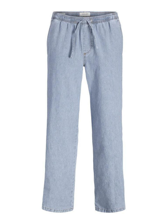 Men's Jeans Pants with Loose Fit Light Blue Denim