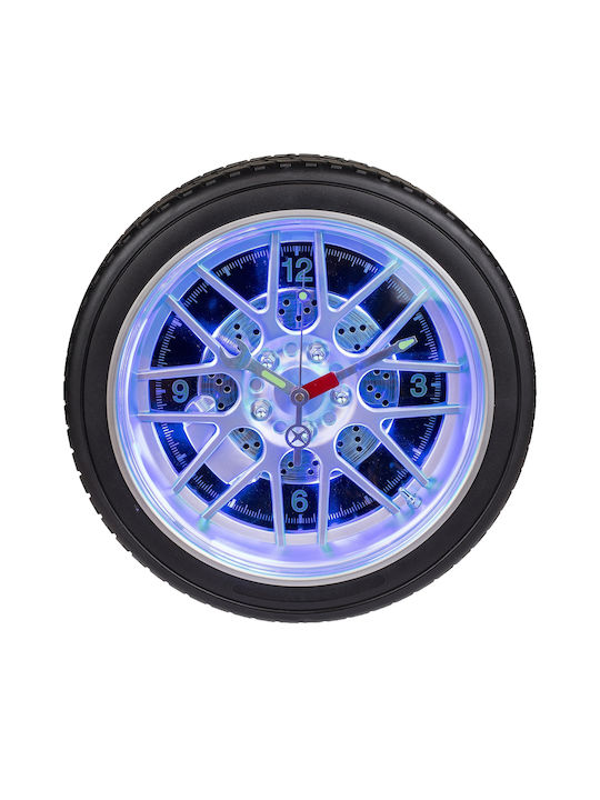 ArteLibre Digital Plastic Wall Clock Black Ø35cm