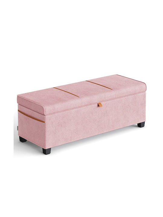Bench Stool with Storage Space Wooden Pink 110x40x40cm