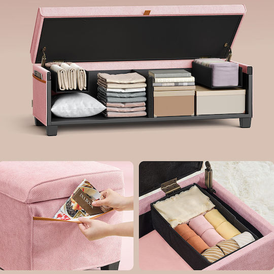 Bankhocker Mit Stauraum Hölzernes Rosa 110x40x40cm