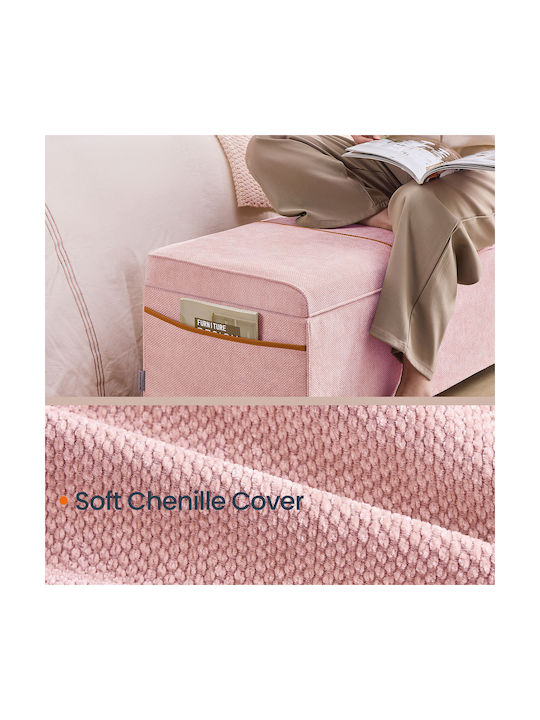 Bench Stool with Storage Space Wooden Pink 110x40x40cm