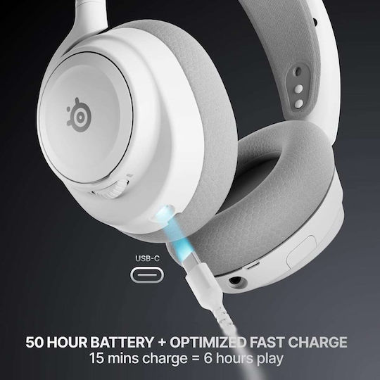SteelSeries Arctis Nova 7 Wireless Gen 2 Over Ear Gaming Headset με σύνδεση Bluetooth / USB Λευκό