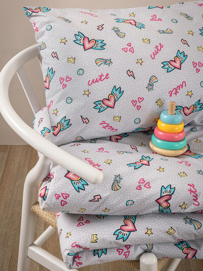Palamaiki Set Lenjerii De Pat Pentru Pătuț Bumbac Cu Elastic My Kingdom Multicolore 70x140cm