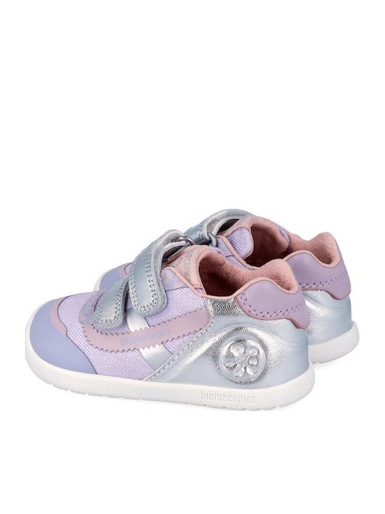 Kinder Sneaker Anatomisch mit Bügel- und Schleifenverschluss Flieder