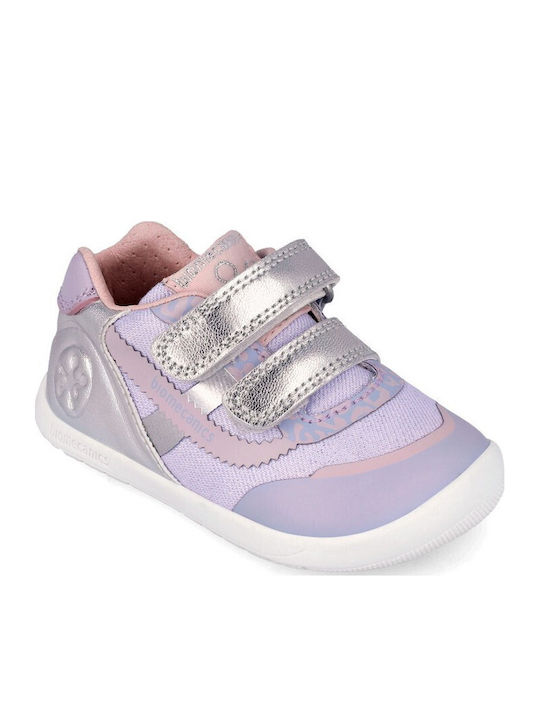 Kinder Sneaker Anatomisch mit Bügel- und Schleifenverschluss Flieder