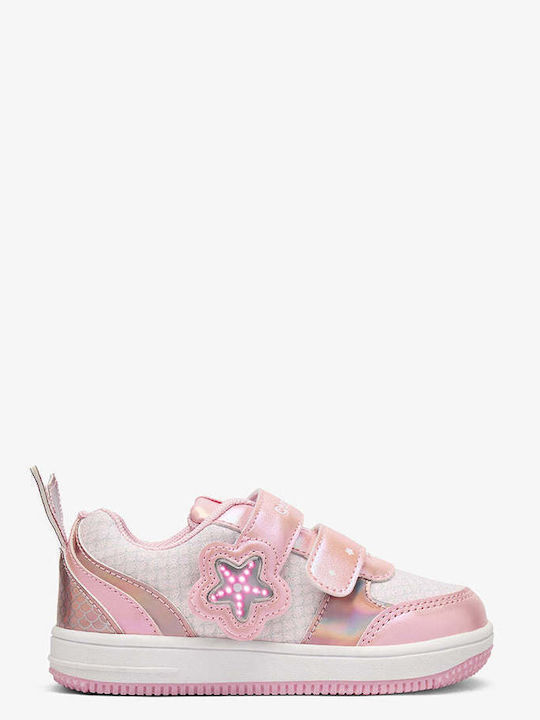 Παιδικά Sneakers με Σκρατς & Φωτάκια Ροζ