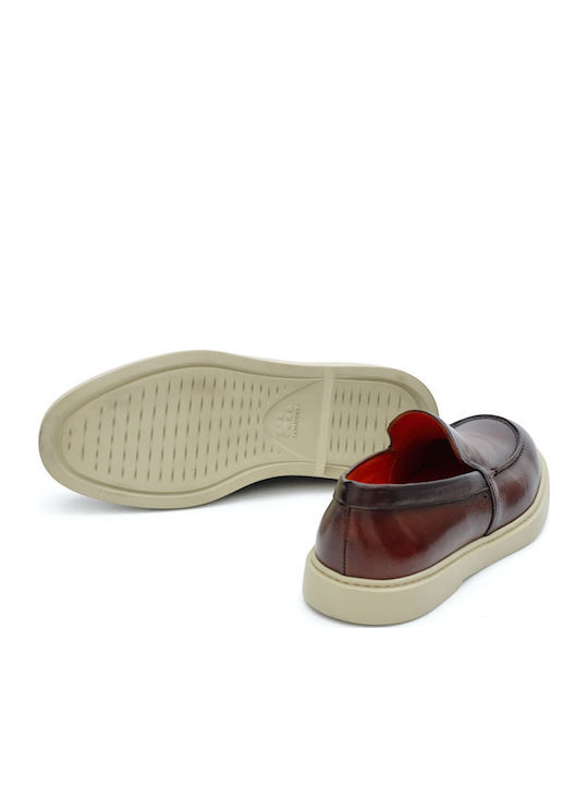 Δερμάτινα Ανδρικά Loafers σε Καφέ Χρώμα
