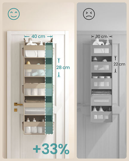 Songmics Door Hanger Metallic 5 Slots 40x15x140cm