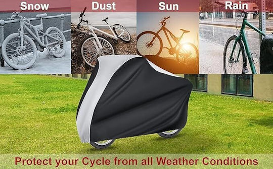 Husă Pentru Biciclete Trotinete Motociclete Zola Impermeabilă Rezistentă La Uv Prafului Bandă Elastică Orificii Sistem Antifurt Husă De Depozitare 200 X 110 Cm Argintiu Negru