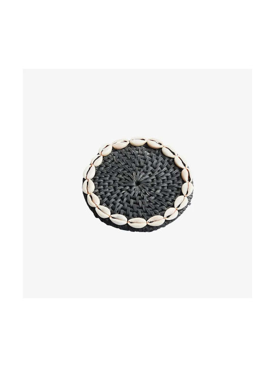 Phos & Gaia Round Wooden Coaster Beige