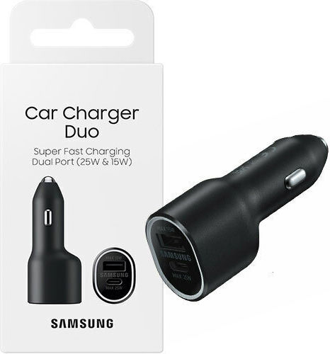 Samsung Φορτιστής Αυτοκινήτου 40W με Θύρες: 1xUSB 1xType-C Μαύρος