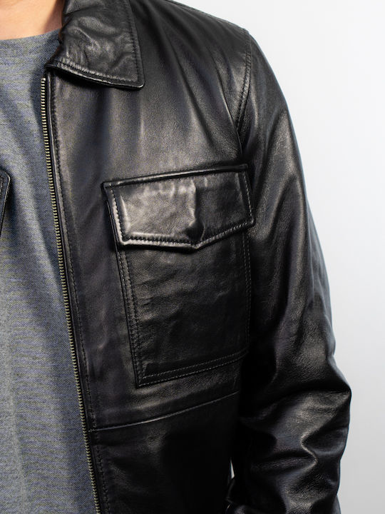 Leder Jacke Schwarz