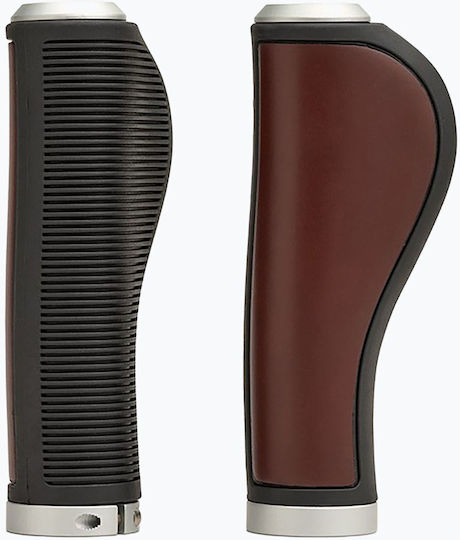 Brooks England Ergonomic Leather Handlebar Grips Brown Size 100/130 Mm
