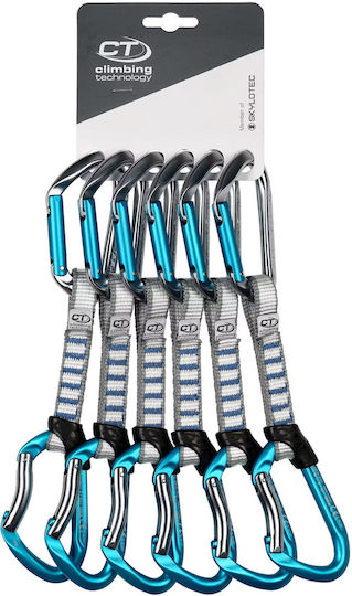 Climbing Technology Skylotec Salto Set Ny 12 Cm 6 Bucăți Quickdraws Titanium Electric Blue