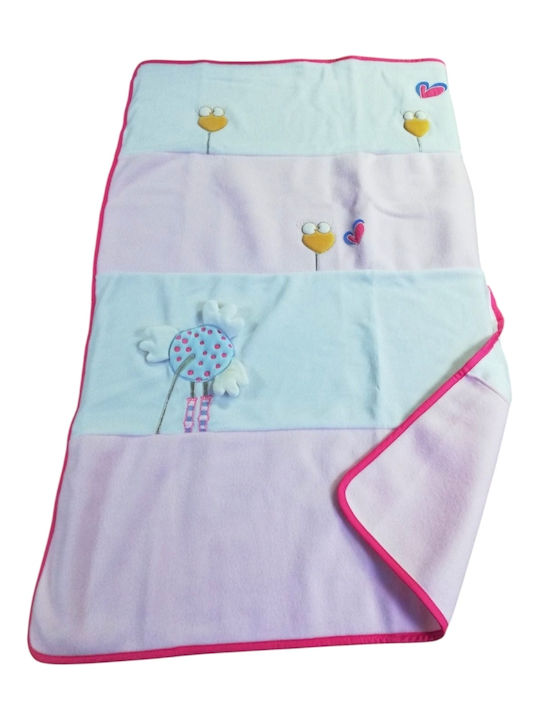 Klotsotiras Κουβέρτα Αγκαλιάς & Λίκνου Fleece Ροζ 80x100εκ.
