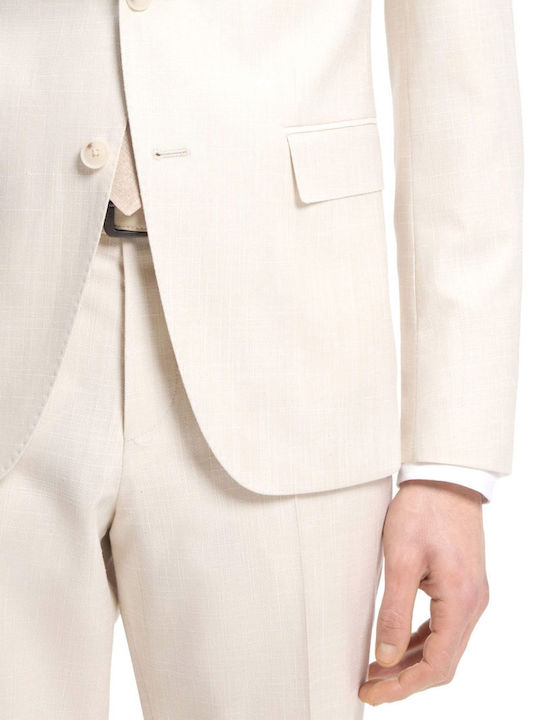 Men's Suit with Slim Fit Ecru