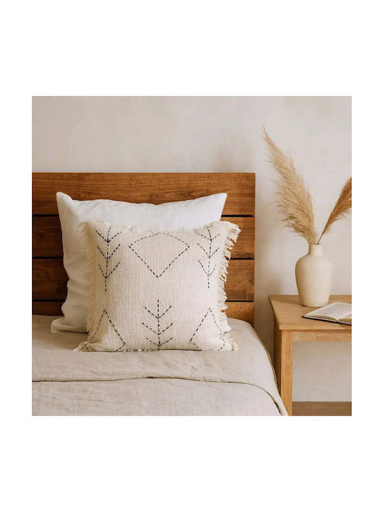 Phos & Gaia Decorative Pillow Case Lilly Made of 100% Cotton White 50x50cm