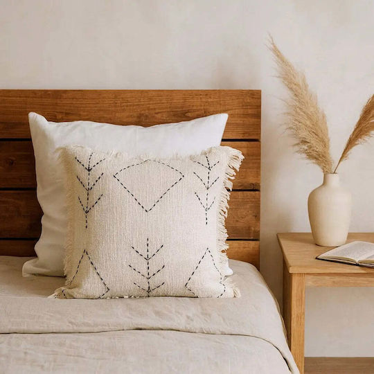 Phos & Gaia Decorative Pillow Case Lilly Made of 100% Cotton White 50x50cm