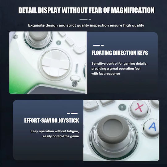 X6 Kabelloses Gamepad für PC / PS3 / PS4 / Switch Weiß
