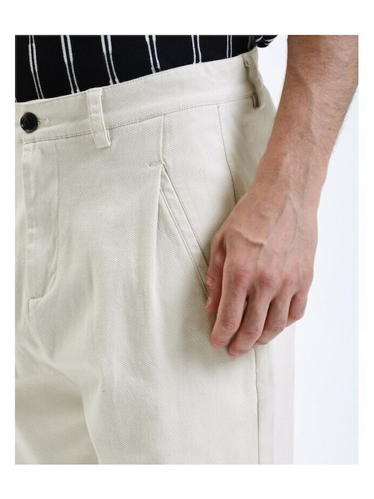 Trousers Elastic in Tapered Line Beige