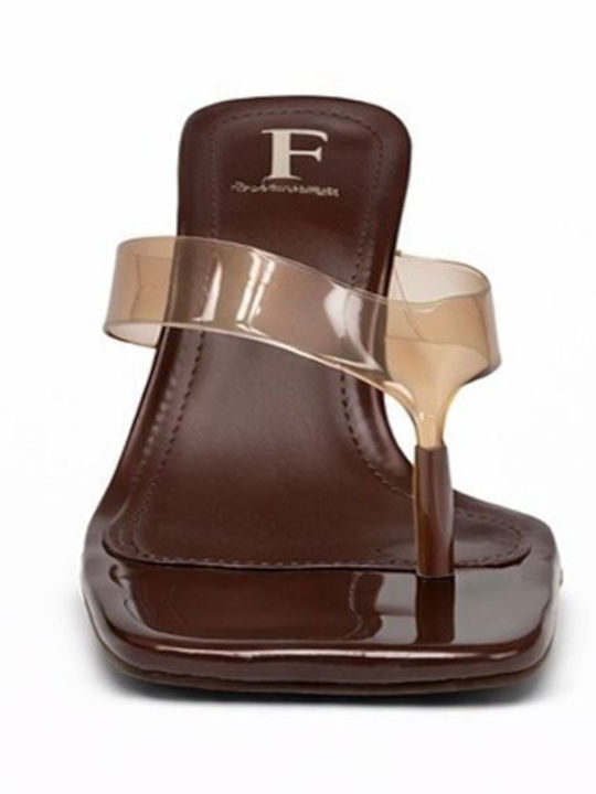 Mules with Heel in Brown Colour