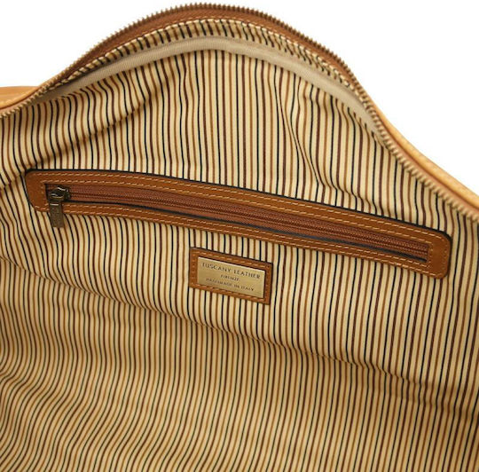 Tuscany Leather Σακ Βουαγιάζ Μπεζ από Δέρμα