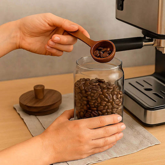 Phos & Gaia Jar for Coffee Tea Sugar with Airtight Lid Glass Transparent 900ml